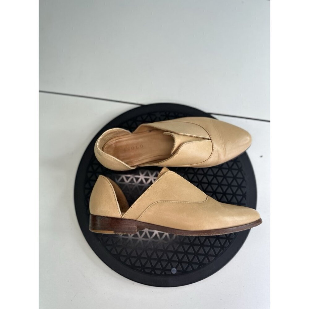 Nisolo Brandy Beige Leather Emma d'Orsay Oxford Flat Slip On Point Toe Sz 6 - Picture 6 of 7